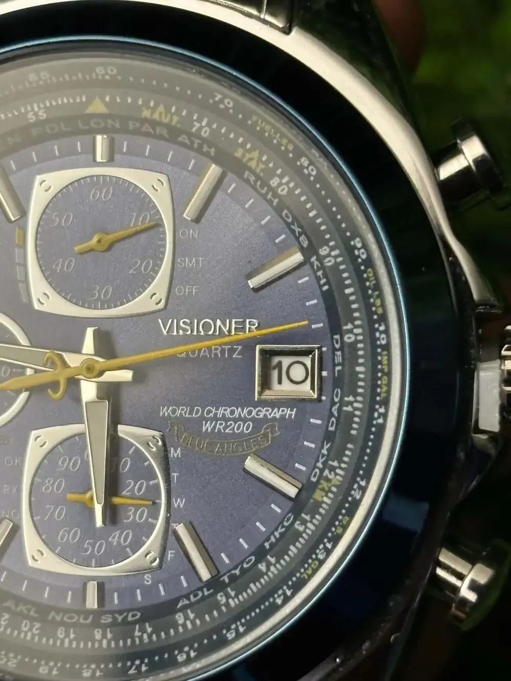 VISIONER World Chronograph WR200 Quartz Men's Stainless Steel Watch